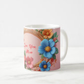 Blumenrahmen mit farbenfrohen Blumen Kaffeetasse (VorderseiteRechts)