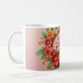 Blumenrahmen mit farbenfrohen Blumen Kaffeetasse (Links)