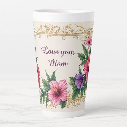 Blumenrahmen mit farbenfrohen Blumen Milchtasse (Vorderseite)