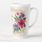 Blumenrahmen mit farbenfrohen Blumen Milchtasse (Rechts)