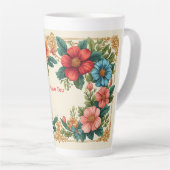 Blumenrahmen mit farbenfrohen Blumen Milchtasse (Rechte Ecke)