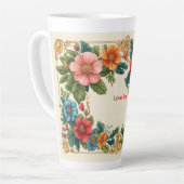 Blumenrahmen mit farbenfrohen Blumen Milchtasse (Linke Ecke)