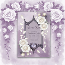 Blumenrahmen mit Herz und weißen Rosen