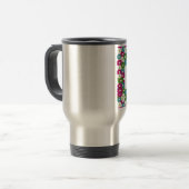 Blumenrahmen mit Individuelle Name Reisebecher (Vorderseite Links)