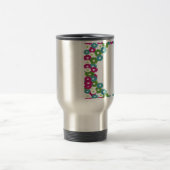Blumenrahmen mit Individuelle Name Reisebecher (Mittel)