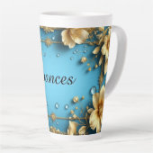 Blumenrahmen mit individuellem Namen Milchtasse (Rechte Ecke)