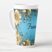 Blumenrahmen mit individuellem Namen Milchtasse (Linke Ecke)