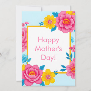 Blumenrahmen mit lebendigen Blumen Feiertagskarte