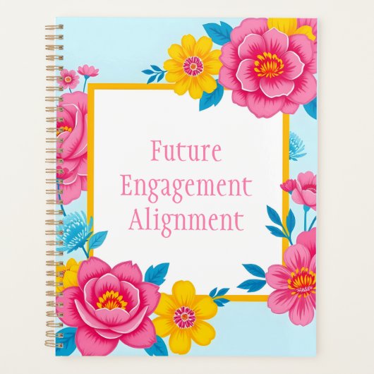 Blumenrahmen mit lebendigen Blüten Planer (Vorderseite)