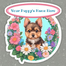 Blumenrahmen mit niedlichem Yorkshire-Stil