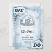 Blumenrahmen mit Rose und keltisches Design. Einladung (Vorderseite)