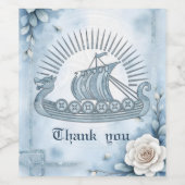 Blumenrahmen mit Rose und keltisches Design. Weinetikett (Einzelnes Label)