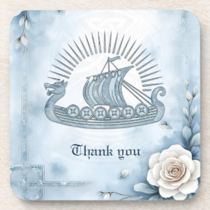 Blumenrahmen mit Rosen und keltischem Design.  Getränkeuntersetzer