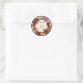 Blumenrahmen mit Rot und Rosa Runder Aufkleber (Tasche)