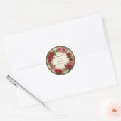 Blumenrahmen mit Rot und Rosa Runder Aufkleber (Umschlag)