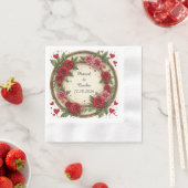 Blumenrahmen mit Rot und Rosa Serviette (Beispiel)
