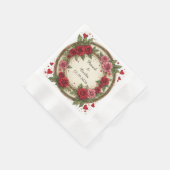Blumenrahmen mit Rot und Rosa Serviette (Ecke)