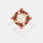 Blumenrahmen mit Rote Rosen Serviette (Ecke)