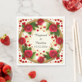 Blumenrahmen mit Rote Rosen Serviette (Beispiel)