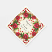Blumenrahmen mit Rote Rosen Serviette (Ecke)