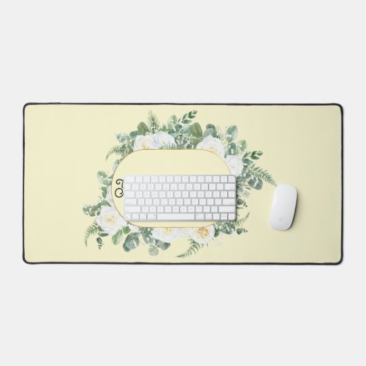 Blumenrahmen mit Text Schreibtischunterlage (Tastatur & Maus)