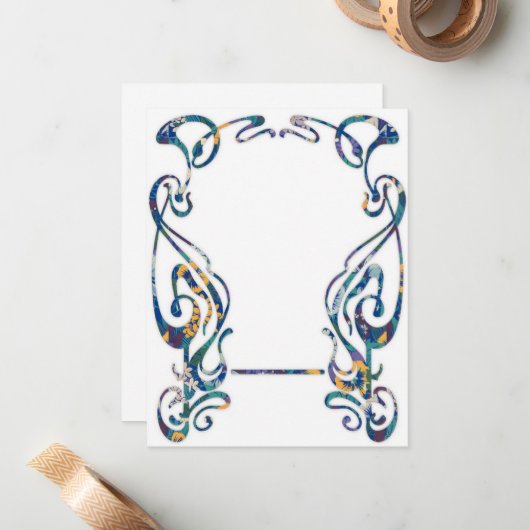 Blumenrahmen Mitteilungskarte (Vorderseite/Rückseite Beispiel)