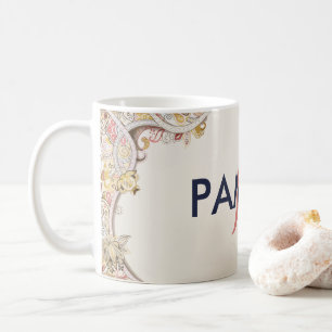 Blumenrahmen - Name und Monogramm Kaffeetasse