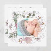 Blumenrahmen neues Baby Frohe Weihnachten (Vorne/Hinten)