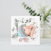 Blumenrahmen neues Baby Frohe Weihnachten (Stehend Vorderseite)