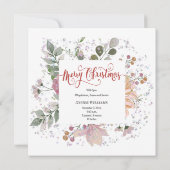 Blumenrahmen neues Baby Frohe Weihnachten (Rückseite)