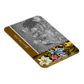 Blumenrahmen Personalisiert hinzufügen Foto hinzuf Magnet (Rechte Seite)