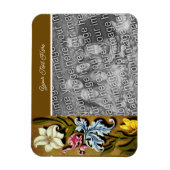 Blumenrahmen Personalisiert hinzufügen Foto hinzuf Magnet (Vertikal)