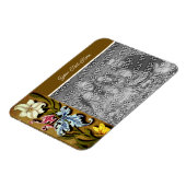 Blumenrahmen Personalisiert hinzufügen Foto hinzuf Magnet (Linke Seite)