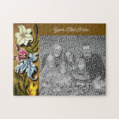 Blumenrahmen Personalisiert hinzufügen Foto hinzuf Puzzle (Horizontal)