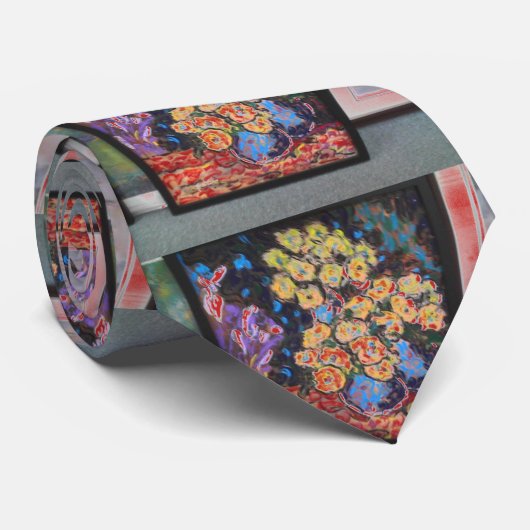 Blumenrahmen "peter max art style" Krawatte (Gerollt)