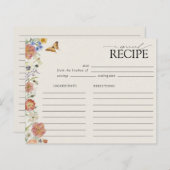 Blumenrahmen-Rezeptkarte mit Presskraft der Wildbl (Vorne/Hinten)