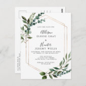 Blumenrahmen Save the Date Postkarte (Vorne/Hinten)