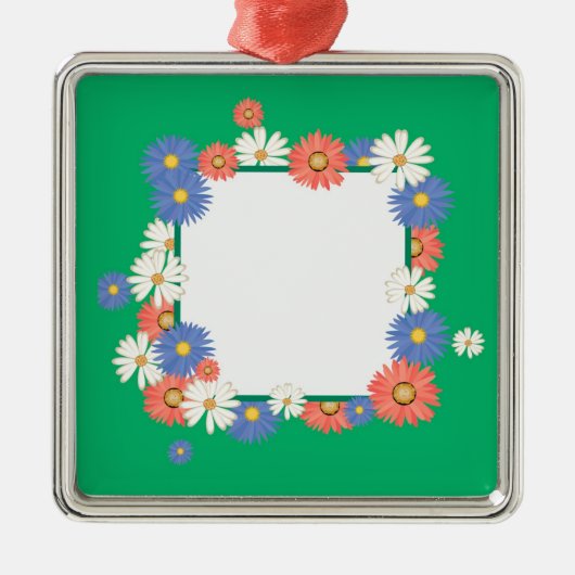 Blumenrahmen Silbernes Ornament (Vorne)
