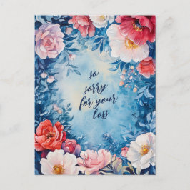 Blumenrahmen SORRY FÜR VERLUSTE CUSTOM Condolences Postkarte