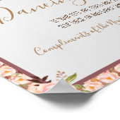 Blumenrahmen-Tanzfüße Flip Flops Hochzeitszeichen Poster (Ecke)