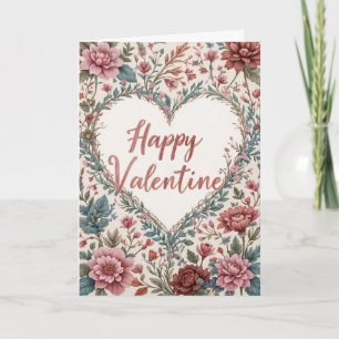 Blumenrahmen Valentinstag Romantisch Frohen Valent Karte