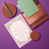 Blumenrahmen Vintage Orientalische Grenzhochzeit Einladung