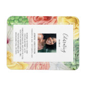 Blumenrahmen Wasserfarbe Foto Magnet (Horizontal)