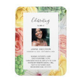 Blumenrahmen Wasserfarbe Foto Magnet (Vertikal)