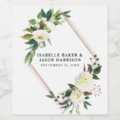 Blumenrahmen Weinetikett (Einzelnes Label)