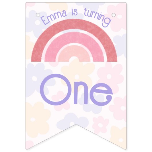 Blumenrainbogen Birthday Bunting Banner (Erste Fahne)
