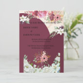 BLUMENRAND INDISCHE HOCHZEITSKARTE EINLADUNG (Stehend Vorderseite)