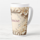 Blumenrand mit individuellem Namen Milchtasse (Rechte Ecke)