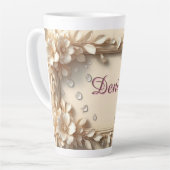 Blumenrand mit individuellem Namen Milchtasse (Linke Ecke)