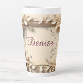 Blumenrand mit individuellem Namen Milchtasse